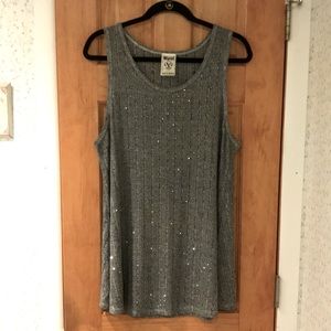 FABULOUS! Gun metal studded gray tank top!